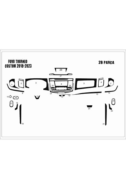 Marscockpitdesign غطاء كونسول تورنيو كونسول-تيربيدو لسيارة فورد 2018-2023