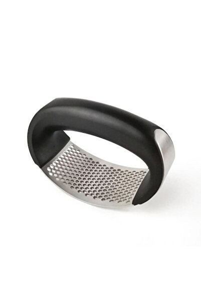 OEM Garlic Press, Manual Curved Crusher, Stainless Steel, Black