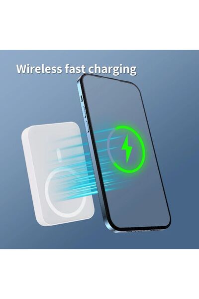 DigikalaX Digital Kala Baterie Externa Magsafe, Incarcare Wireless, 10.000 mAh, Alb