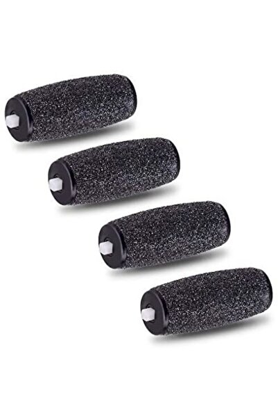 E-Cron Set 4 rollers for heels compatible with Scholl Velvet Smooth Diamond Express Pedi, E-Cron, Black