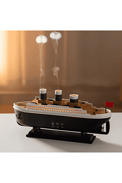 AIRTECH Hava Nemlendirici Işıklı Titanik Gemi Oda Kokusu Difüzör Siyah