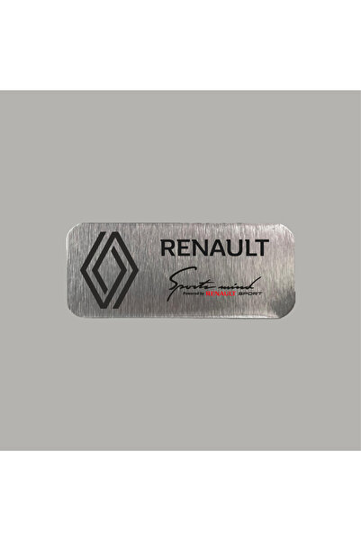 CRF Renault Sport Yeni Logolu Metal Etiket 3x7 cm Arkası Yapışkanlı