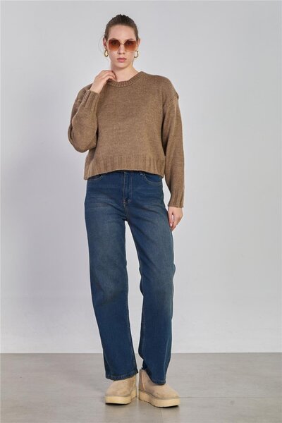 BARRELS AND OIL Women's Long Sleeve Knitwear Sweater - Stone Color