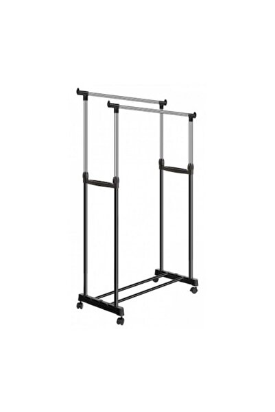 OEM Suport dublu pentru haine și umerașe cu roți și înălțime reglabilă