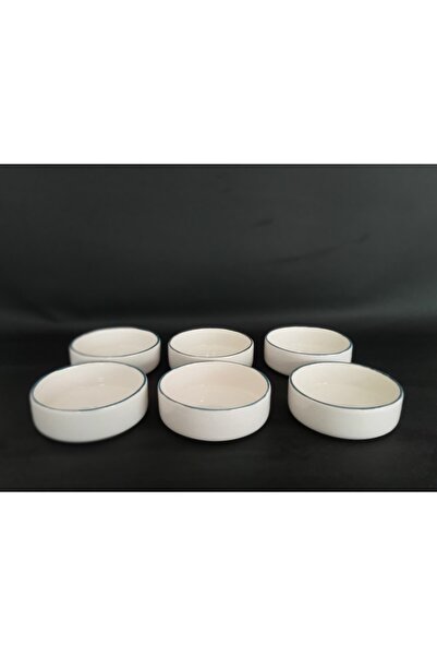 Zümrüdüanka Seramik Renkli 6'Lı Seramik El Yapımı Reçellik-Çerezlik Kase