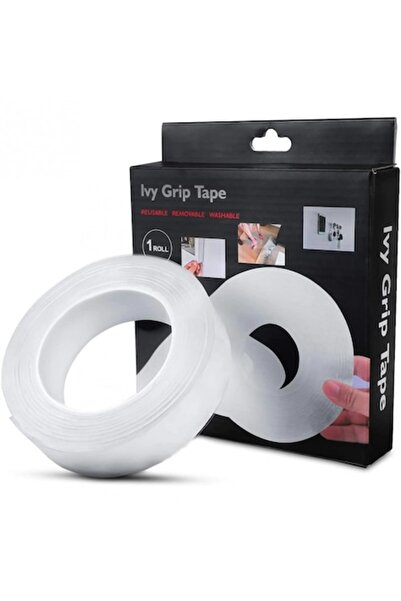 NO BRAND Bandă dublu adezivă, silicon, 1 m, transparentă