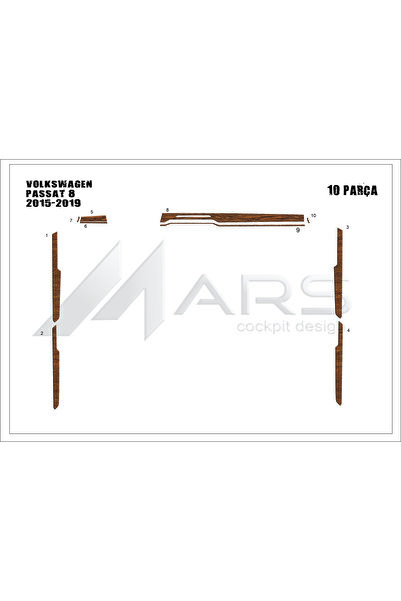 Marscockpitdesign غطاء الكونسول/الترادف لسيارة فولكس فاجن باسات B8 2015-2019