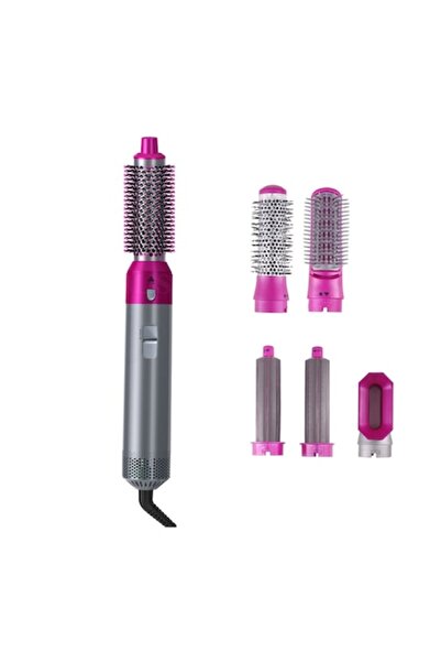 Tiessa Perie electrică de păr 5 în 1 – 1000 W, Ondulare/Îndreptare/Uscare, 3 viteze (Gri-Roz)