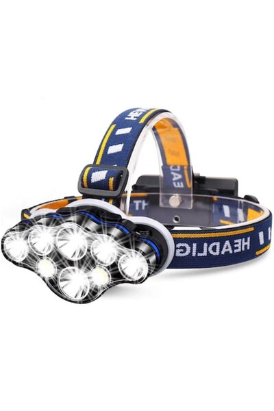 Cool Angel Lanternă frontală premium cu 8 LED-uri, accesorii incluse