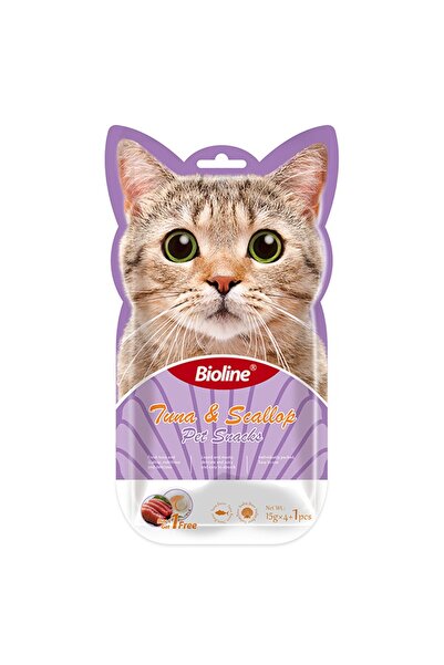Bioline مكافأت للقطط التونا مع الاسكالوب 14ج في 4