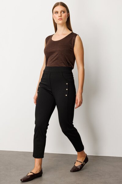 Mi Pret a Porter Mi Cepleri Süs Düğmeli Pantolon