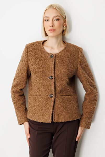 Ekol Teddy Kumaş Düğmeli Ceket