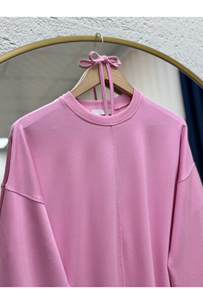 BENAHOLL Ariyla με ραφές στο μπροστινό μέρος και στα άκρα των μανικιών, άνοιγμα κορδόνια στα πλαϊνά Sweat-ZN5988 Ροζ