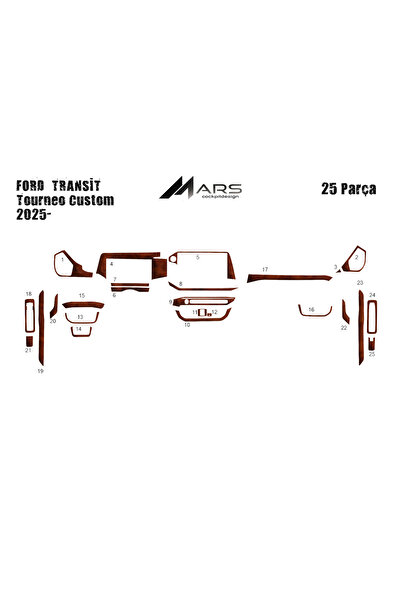 Marscockpitdesign غطاء كونسول فورد كاستم 2025