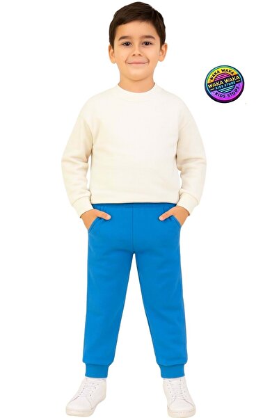 ww waka waka kids store Unisex Children's Basic Colored Sweatpants Cotton Comfortable Cut Jogger Model