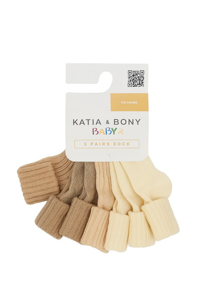 Katia&Bony Katia & Bony Bebek 5'li Karışık Paket Soket Çorap Çok Renkli