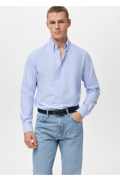 MANGO Man %100 pamuklu Oxford gömlek