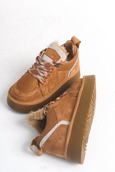 NeSe Shoes Unisex Kaymaz ve Hafif Taban Nubuk Kolay Giyim Kürk Detaylı Soğuk Havaya Dayanıklı Çocuk Kışlık Bot