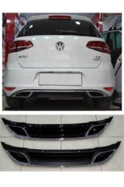 ROAL TUNİNG volkswagen golf 7 arka tampon egzoz difüzör 2013+PARLAK