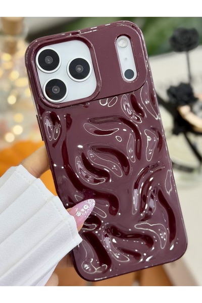 Go Aksesuar Iphone 17 Promax Uyumlu Darbe Önleyici Kabartma BORDO ANTİŞOK Sil...