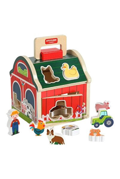 OEM Căsuță de sortare din lemn, fermă de animale, cu piese 3D și vehicule, ju...