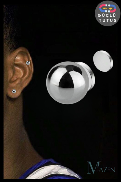 MAZEN Bulk Model Magnet Magnetic Fake Earring Piercing |   Without Holes |   Does Not Tarnish/Blacken? |   Men's Accessory