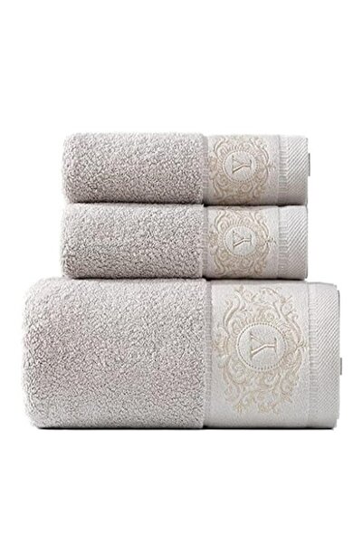 BUGHY'S Set of 3 100% Cotton Towels, Fluffy, Non-irritating, Ideal for Spas and Hotels, Durable and Soft