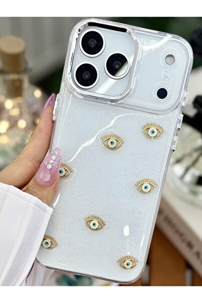 Go Aksesuar iPhone 17 Promax Compatible Mini Evil Eye Toy Designed Silicone Case