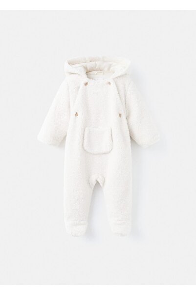 MANGO Baby Kürklü uzun palto