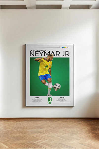 Kanvaspera Neymar Jr. Poster - Kanvas Tablo - Futbolcu Spor Konsept Duvar Dekoru