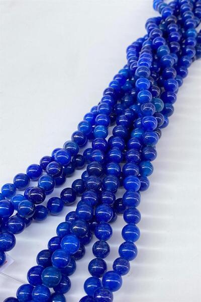 Hayalperest boncuk μπλε κοβαλτίου Μπλε Φυσική Πέτρα Κυαλίτης Σφαίρας Κομμένη ...