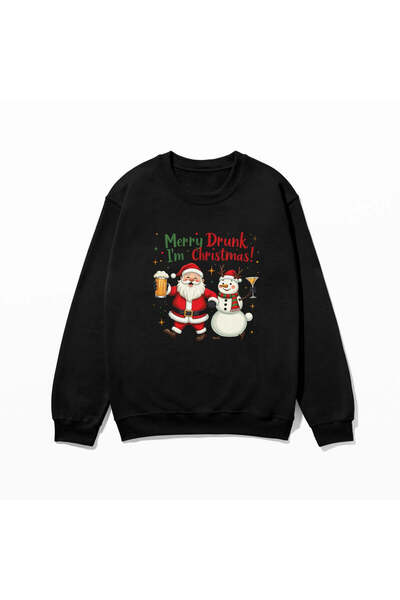 SVART WEAR Swea tematică de Anul Nou tricou cu imprimeu 100% bumbac supradime...