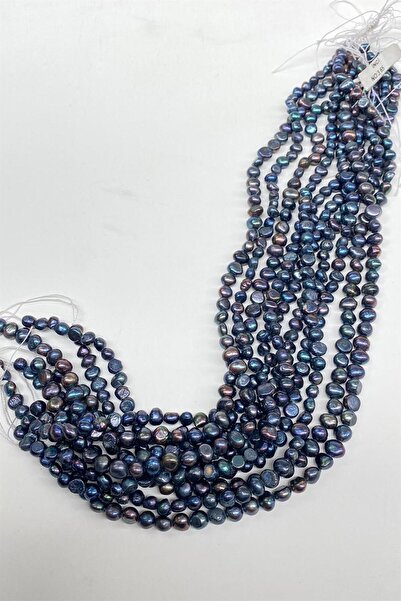 Hayalperest boncuk Dark Blue Pearl Natural Stone Irregular Cut Strand 6-8 mm