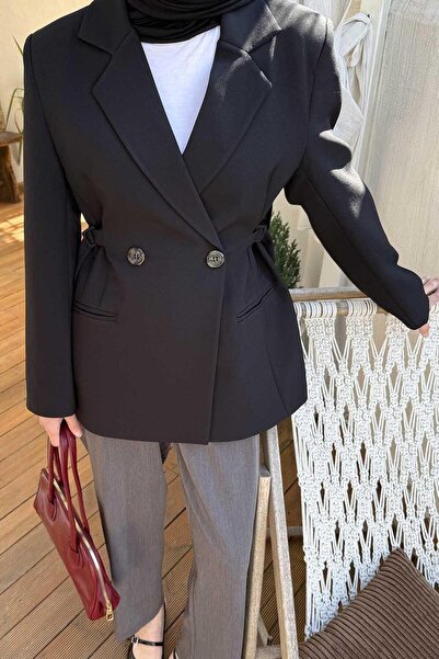 lamelif Side Tie Jacket Black