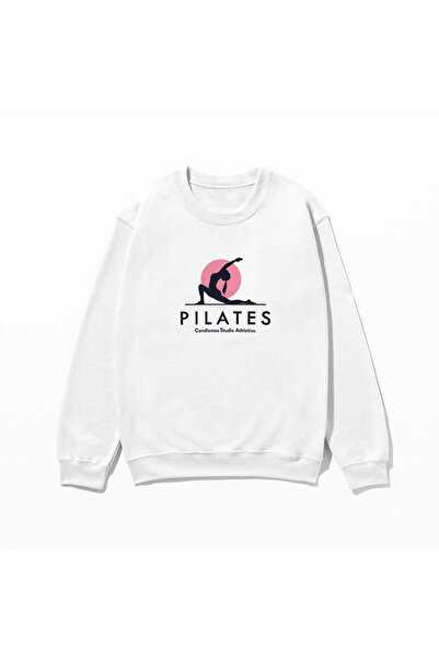 SVART WEAR Pulover Pilates cu imprimeu 100% bumbac supradimensionat Trendy Fa...