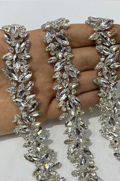 Hayalperest boncuk Mekik drop stone ribbon applique border