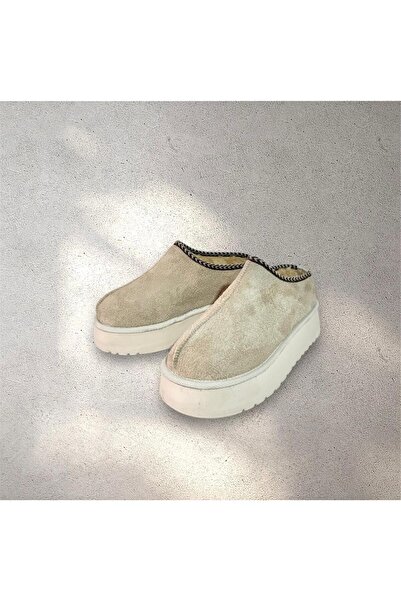 FURIA SHOES شباشب نسائية من الجلد المدبوغ ذات نعل سميك