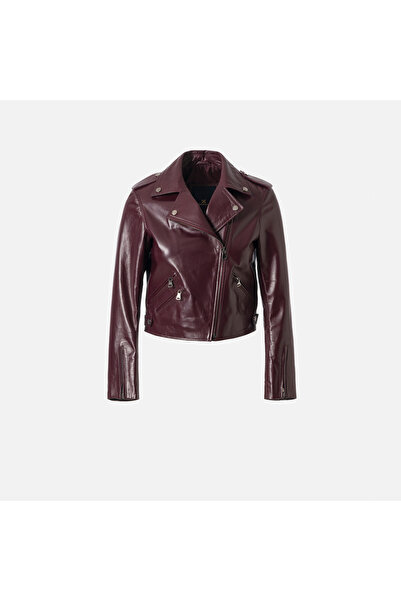 Dericlub معطف سيندي النسائي من الجلد الطبيعي