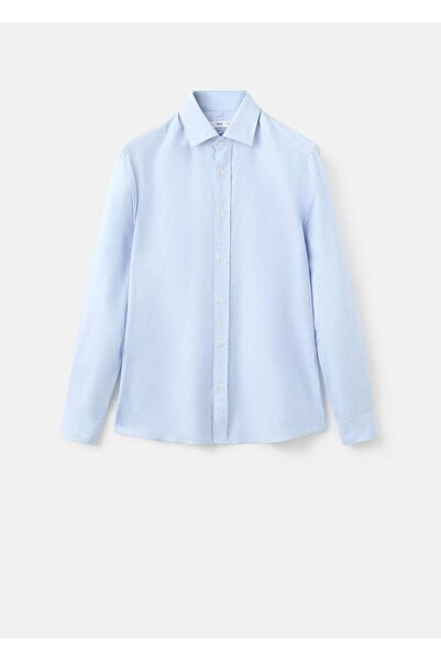 MANGO Man Regular kesim %100 pamuklu flanel gömlek