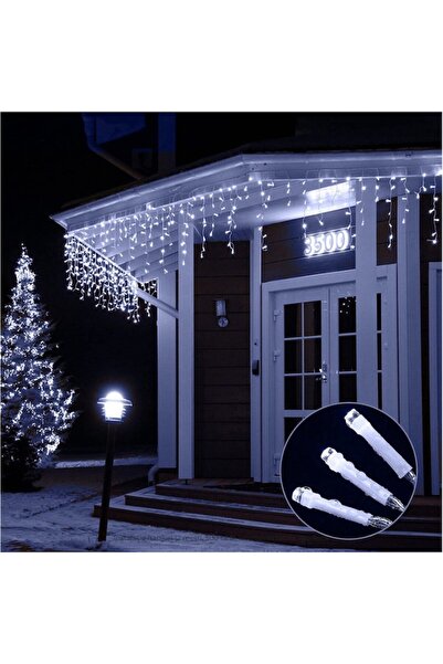 OEM Εγκατάσταση Χριστουγεννιάτικου Παγοκρύσταλλου, 8 M, 200 LED, 8 Φωτιστικά Παιχνιδιών, Εξωτερικό/Εσωτερικό, Ψυχρό Λευκό