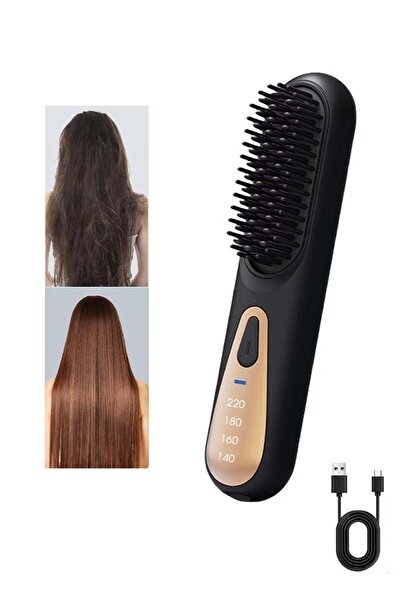HYX 2-in-1 Hair Straightener Brushes and Curling Comb