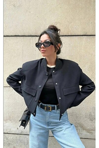 bm bessomoda fashion boutique Jachetă bomber sezonieră fără căptușeală din ma...