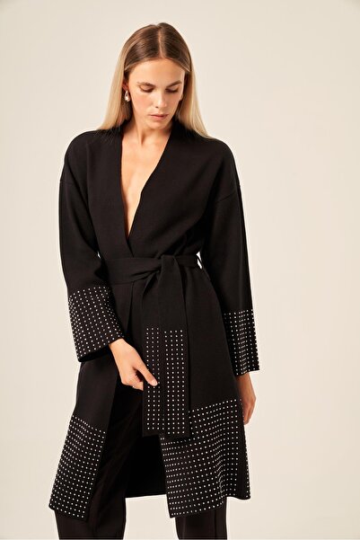 FTZ WOMEN Kadın Taş Detaylı Giycık Siyah 20833