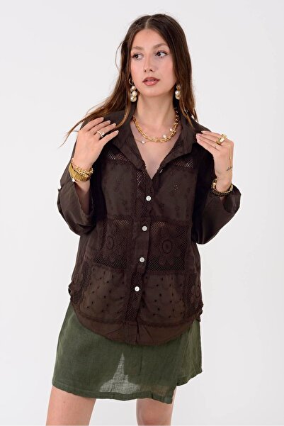 Park Moda 23019 Chrysanthemum Guipure Lace Shirt