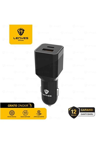 Lenyes CA880 Car Charger 2Port USB+Type-C Fast Charge 38W Adapter