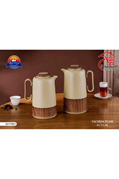 royal_camel طقم ترامس شاي وقهوة خشبي