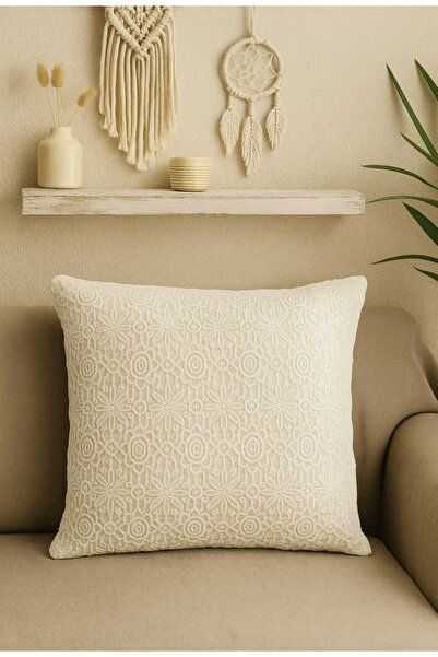 oiphome Κεντημένο με δαντέλα μαξιλάρι πλάτης Πλεξούδα 43 x 43