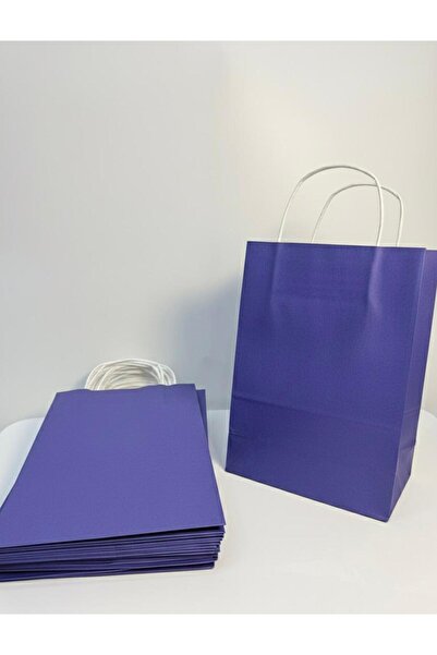 aybaş kağıtçılık 1.Kalite 18x24 Cm(20 Adet) Lacivert Renkli Kraft Kağıt Çanta,Hediye Poşeti,Hediye Paketi,Kraft Çanta