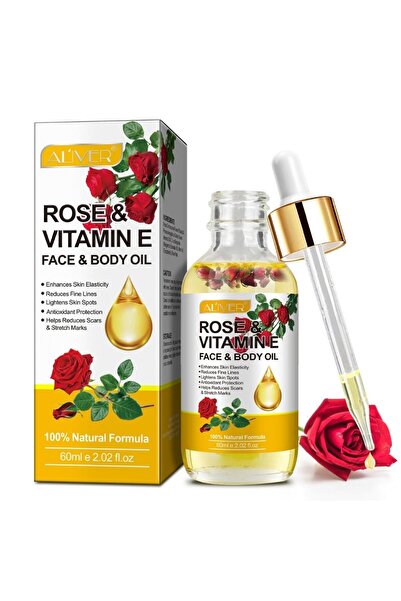 ALİVER Ulei de Trandafir îmbogățit cu Bergamotă și Vitamina E pentru Față și ...