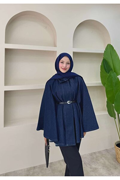 lurex moda Denim Poncho